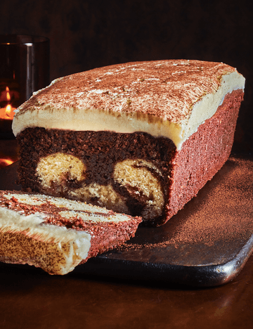 Black velvet marble cake