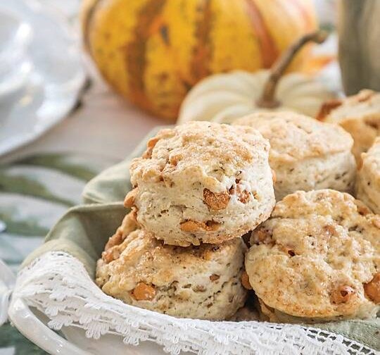 Black walnut-butterscotch scones