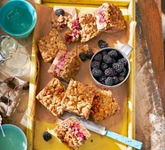 Blackberry & hazelnut crumble flapjack