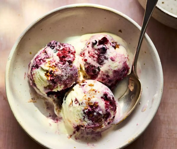 Blackberry & ricotta no-churn ice cream