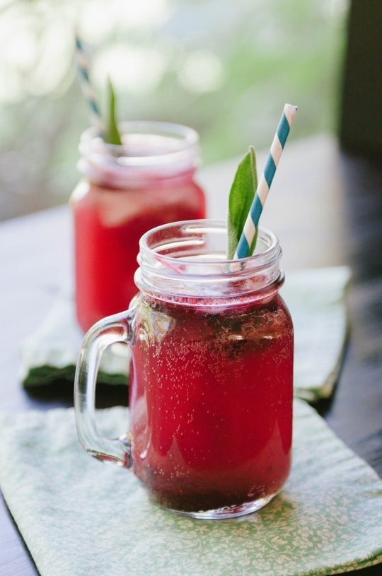 Blackberry & sage spritzers
