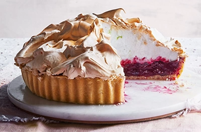 Blackberry & yuzu meringue pie