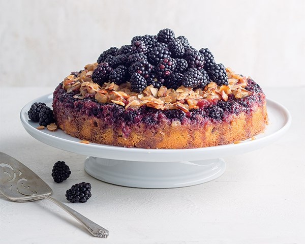 Blackberry-almond upside-down cake