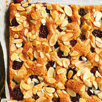 Blackberry and almond slice