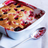 Blackberry and apple batter cake