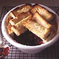 Blackberry and apple charlotte