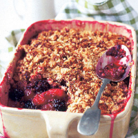 Blackberry and apple crumble