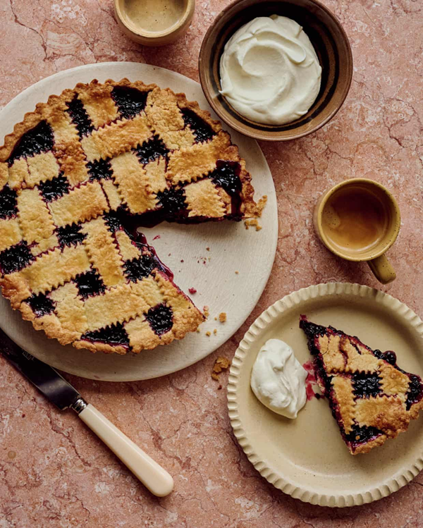 Blackberry and bay crostata