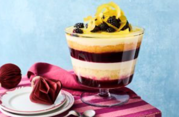 Blackberry and lemon trifle