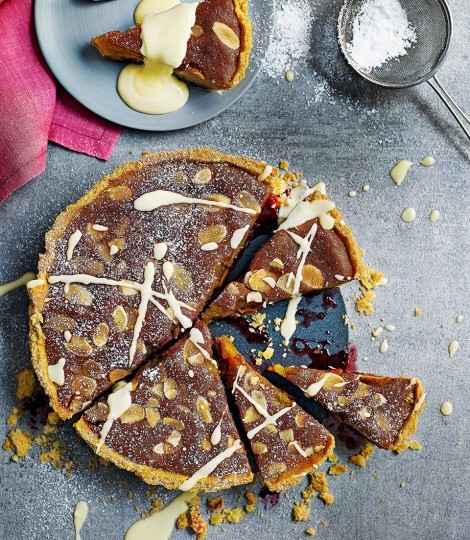 Blackberry and lime Bakewell tart