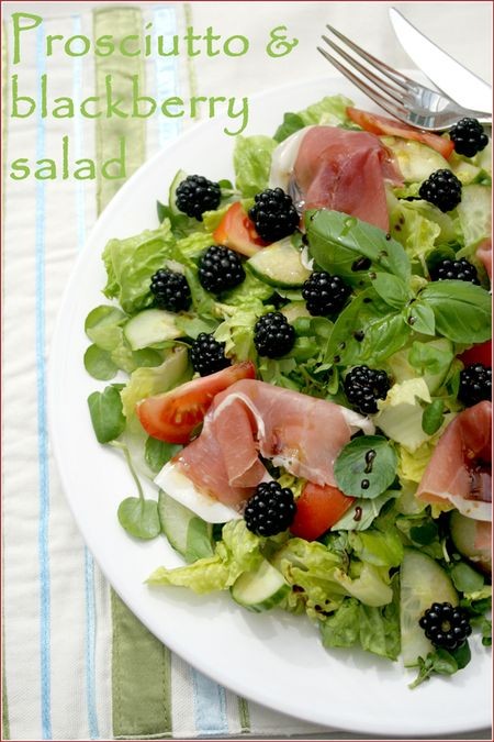 Blackberry and prosciutto salad