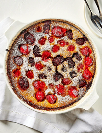 Blackberry and raspberry einkorn clafoutis