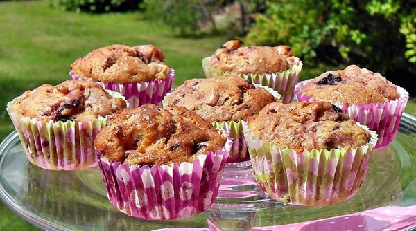 Blackberry, apple & speculaas muffins
