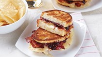 Blackberry, bacon, and Brie grilled cheese