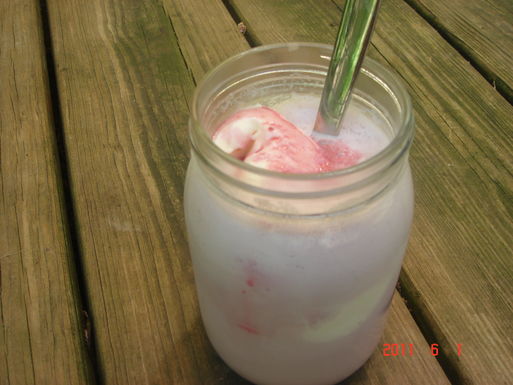 Blackberry basil milkshake