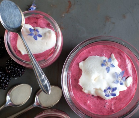 Blackberry borage fool