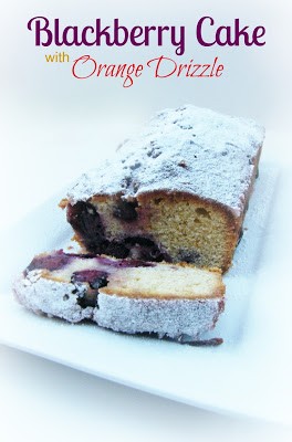 Blackberry cake with orange drizzle