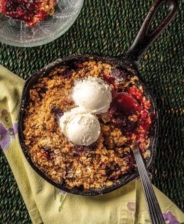 Blackberry-candied ginger crisp