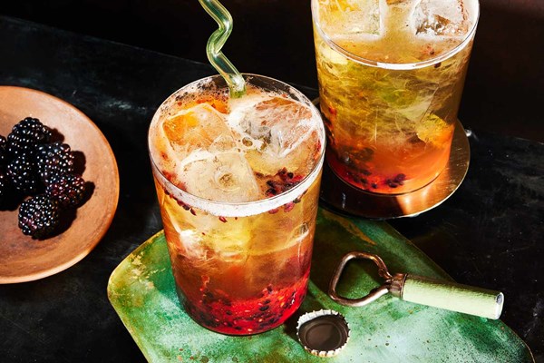 Blackberry-chipotle michelada