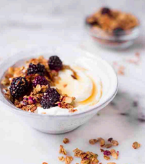 Blackberry cobbler Greek yogurt bowl