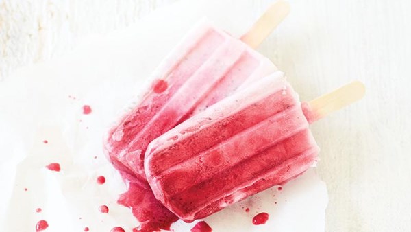 Blackberry, coconut, and chia seed creamsicles