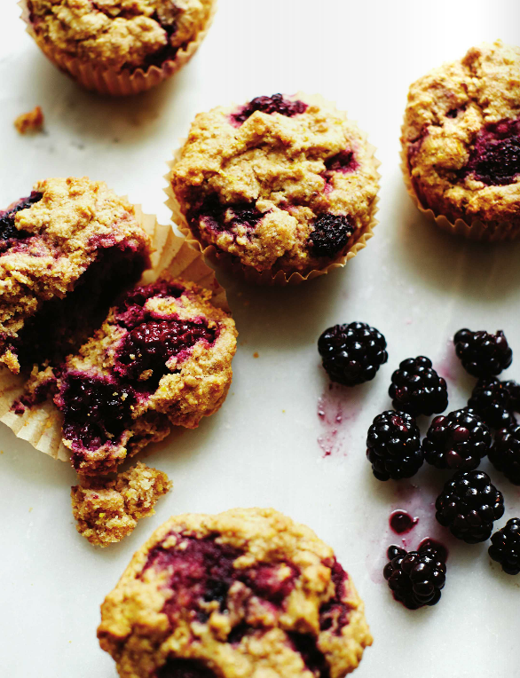 Blackberry cornmeal muffins