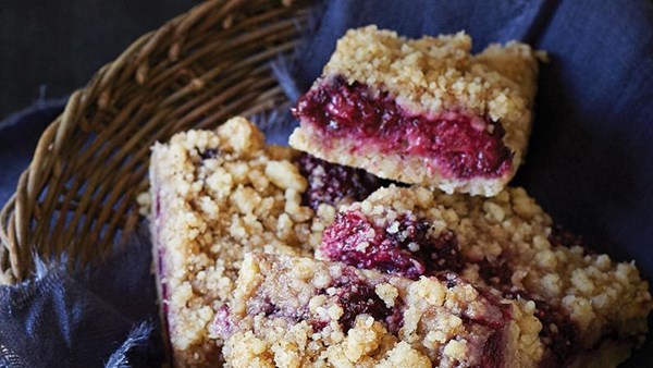 Blackberry crumb bars