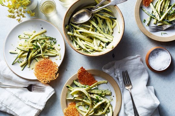 Blackberry Farm's zucchini Caesar salad with cheese crisps