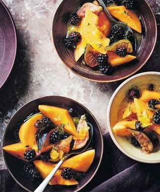 Blackberry, fig & melon compote