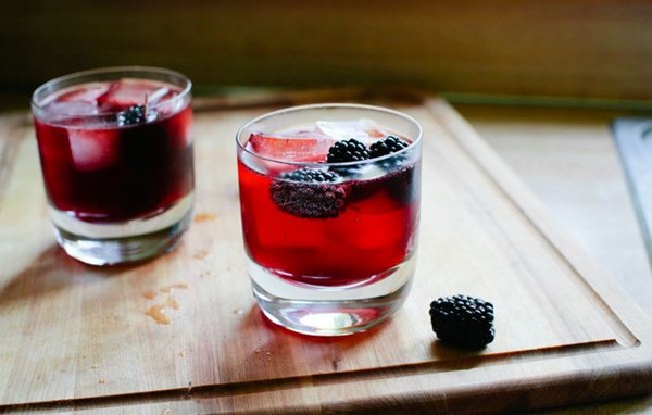 Blackberry gin and tonics