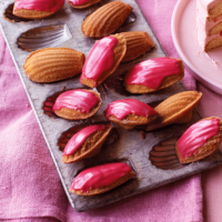 Blackberry-glazed brown butter madeleines