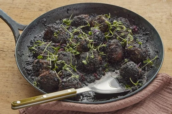 Blackberry glazed Swedish meatballs