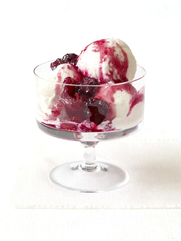 Blackberry-grape sundaes