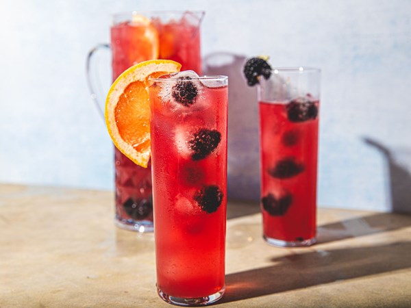 Blackberry, grapefruit, and sage infused water 