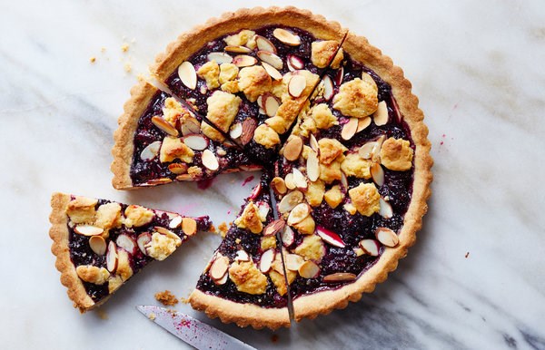 Blackberry jam crostata