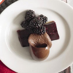 Blackberry jelly and chocolate panna cotta