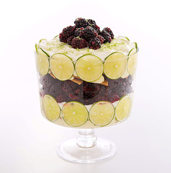 Blackberry-Key lime trifle