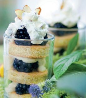 Blackberry-lemon trifles