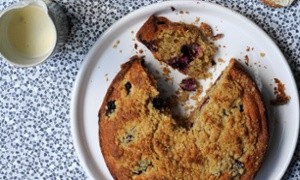 Blackberry oat crumble cake