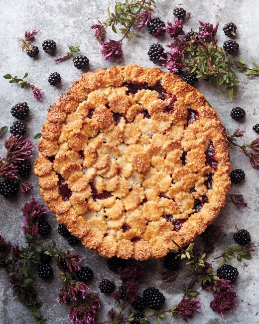 Blackberry-oregano pie