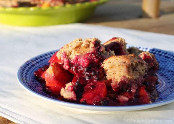 Blackberry-peach cobbler