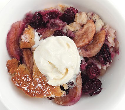 Blackberry-pear cobbler