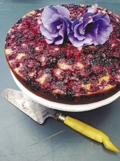 Blackberry ricotta cake