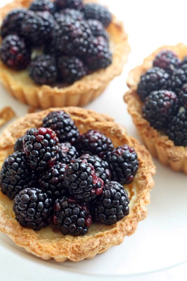 Blackberry ricotta tarts