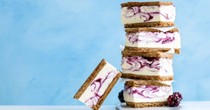 Blackberry ripple ice cream sandwiches