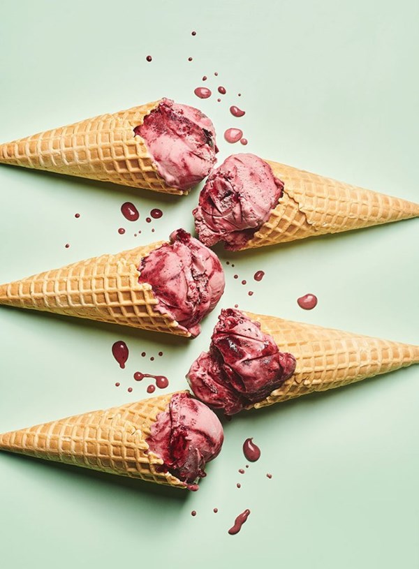 Blackberry swirl ice cream