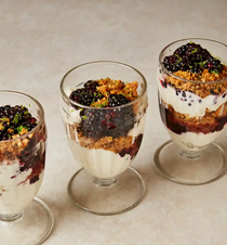 Blackberry, yoghurt orange blossom fool