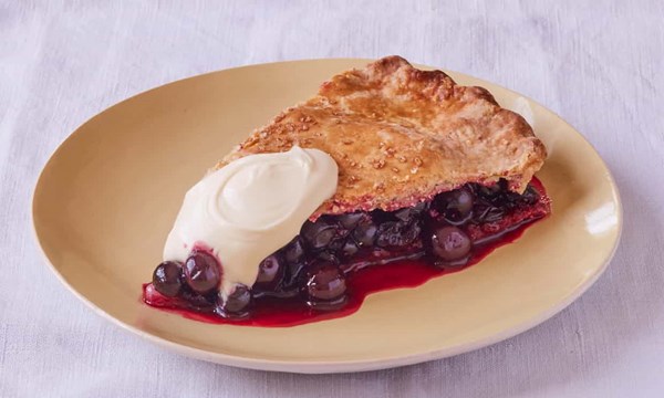 Blackcurrant and lemon verbena pie