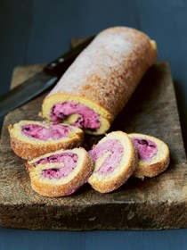 Blackcurrant roulade
