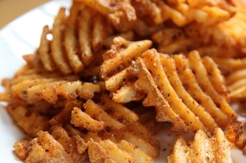 Blackened Cajun waffle cut fries